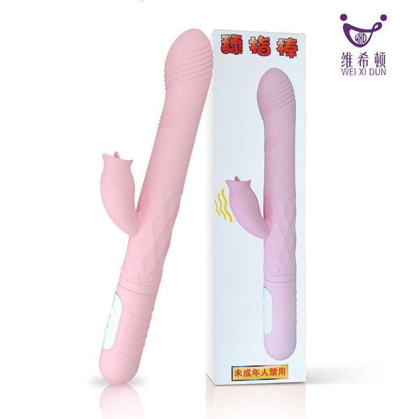 Image of ENH 830741059 toy massager products women&#039s telescopic vibrating stick licking finger warming masturbation device tongue swinging penis