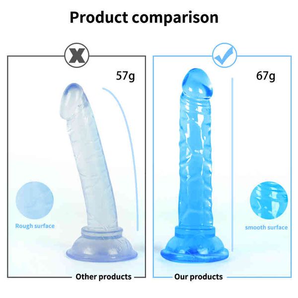Image of ENH 831319695 full body massager toys masager realistic dildo anal masturbator toys for couples crystal jelly suction cup penis thrusting phalos women 3bl