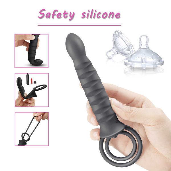 Image of ENH 833270520 toy vibrator massager double penetration dildo 10 mode men strap on penis vagina plug toys for couples snho oi2l