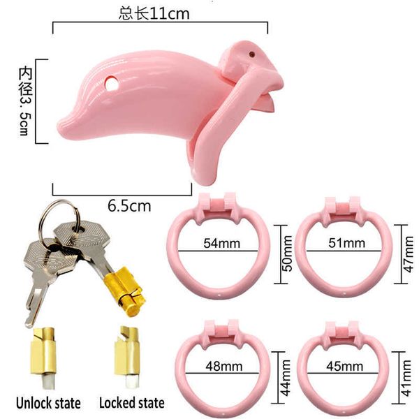 Image of ENH 833430555 toy s masager massager bondage toys shet plastic male chastity devices cage for men breathable penis with 4size ring cock lock zkck