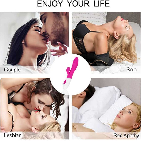 Image of ENH 833430757 full body massager toy vibrator g-spot rabbit dildo for women 30 speeds vibrating toys clitoris massage vagina stimulator female masturbator