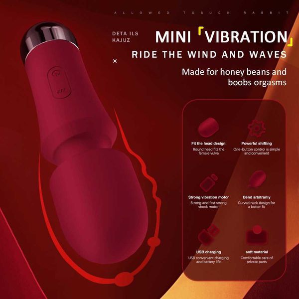 Image of ENH 833647519 full body massager vibrator av vibrators mini wand clitoral strong sticks small portable g-spot stimulator female masturbator toys 1tsw