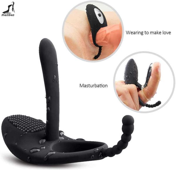 Image of ENH 834863821 toys penis ring changeable adorable men&#039s vibration electric remote control lock essence sleeve g-point backyard massager