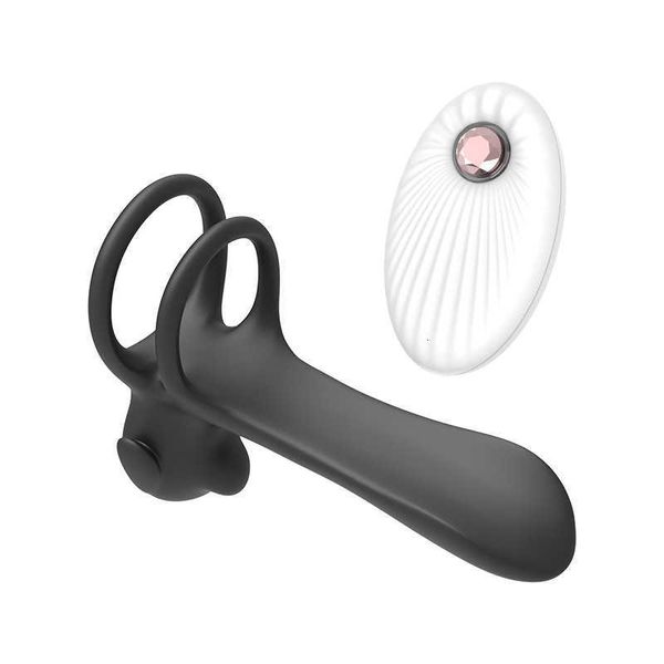 Image of ENH 834864049 toys penis ring qianyuan island double vibrator remote control sperm locking male massage couples share a delay lasting stimulation