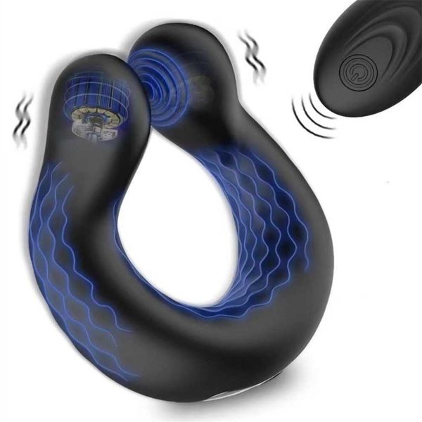 Image of ENH 834865083 toys penis ring men&#039s remote control multi frequency vibration sperm locking male masturbation massager toy