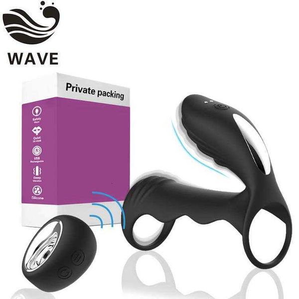 Image of ENH 834866499 toys penis ring wave husband and wife resonance wireless remote control double yue lock sperm men&#039s vibration wea exerciser