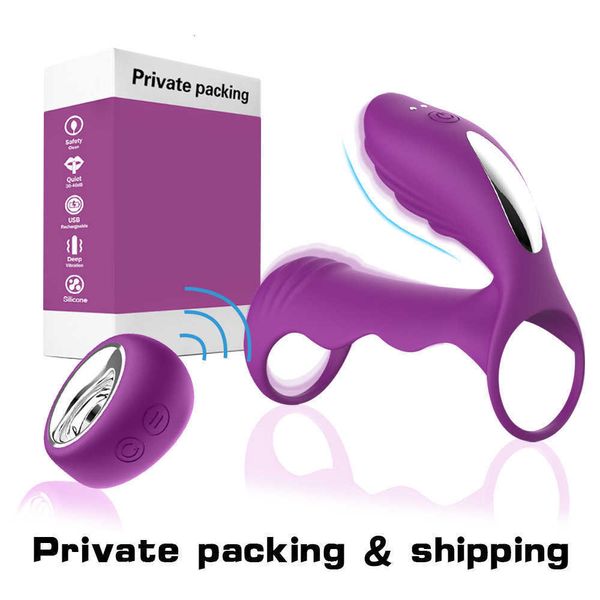 Image of ENH 834868303 toys penis ring shuangyue men&#039s sperm locking ring wireless remote control penis couple shock jumping products