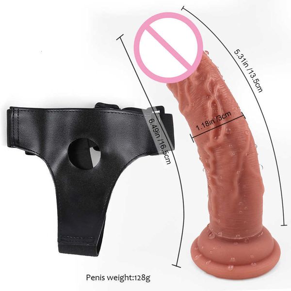 Image of ENH 836682830 female toys alexander liquid silicone wearing leather pants simulation penis male root false lesbian les fun products
