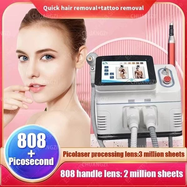 Image of ENH 855366349 laser machine 2in1 laser tattoo removal epilator 808 diode laser hair removal 3 wavelength 755nm 808nm 1064nm pico permanent