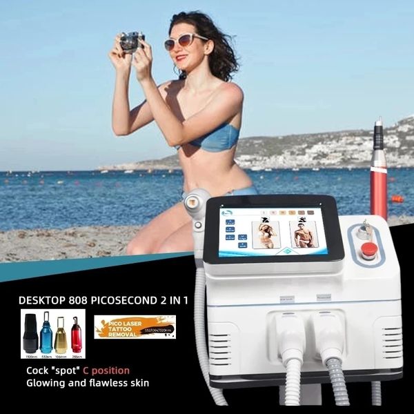 Image of ENH 875182007 2 in 1 808 diode laser permanent hair removal q switched nd yag portable 1064 nm 1320 nm picosecond laser tattoo removal machine