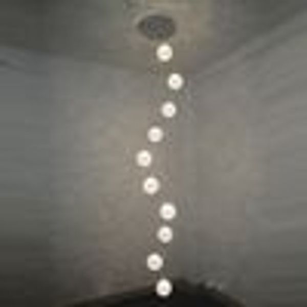 Image of ENM 402879037 stair pendant light 10 lights aluminum wire glass balls living room restaurant flashy kitchen dining room pendant hanging lights