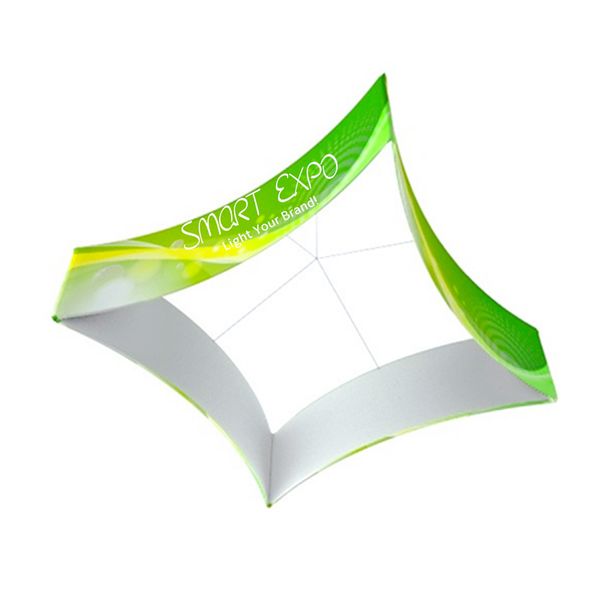Image of ENM 403817459 advertising display 12ft (cl)*5ft (h) curved square shape easy fabric hanging banner for trade show with strong aluminum tubing structure