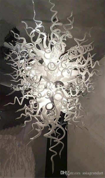 Image of ENM 405118410 100% white murano style glass chandelier light lamps l villa decor led lights source energy saving modern art decorative chandeliers