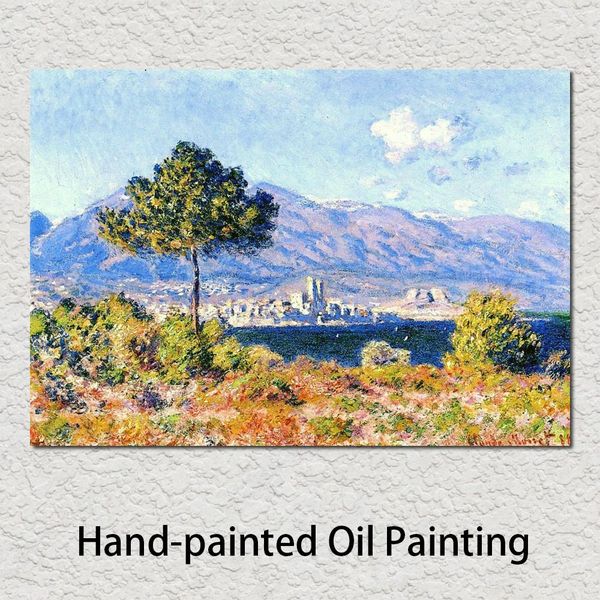 Image of ENM 425822521 handmade oil paintings claude monet view of antibes from the plateau notre dame canvas art for wall decor high quality