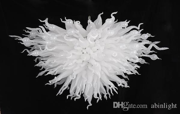 Image of ENM 525257929 modern art decor white blown murano glass chandeliers style led hanging handmade blown glass chandeleirs lights