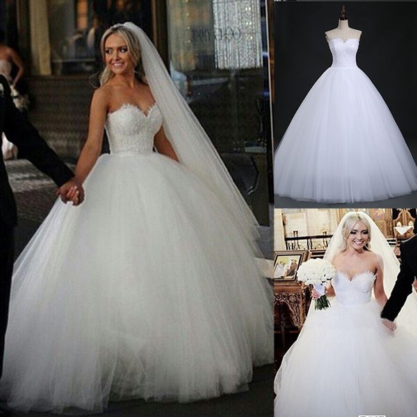 Image of ENM 668820631 zj9022 beautiful sleeveless wedding dress sweetheart lace gown custom made
