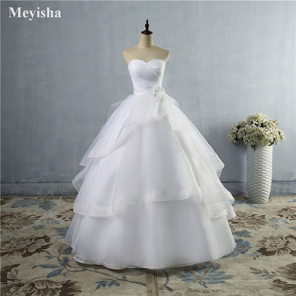 Image of ENM 670475652 zj9043 2021 white ivory wedding dresses lace up back bridal gowns women size 2-26w