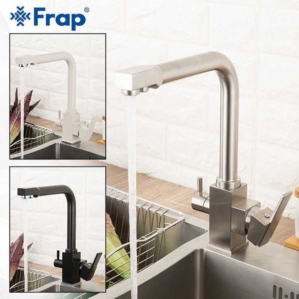 Image of ENM 716502105 frap filter kitchen faucet drinking water single hole black and cold pure water sinks deck mounted mixer tap y40103/-1/-2 210724
