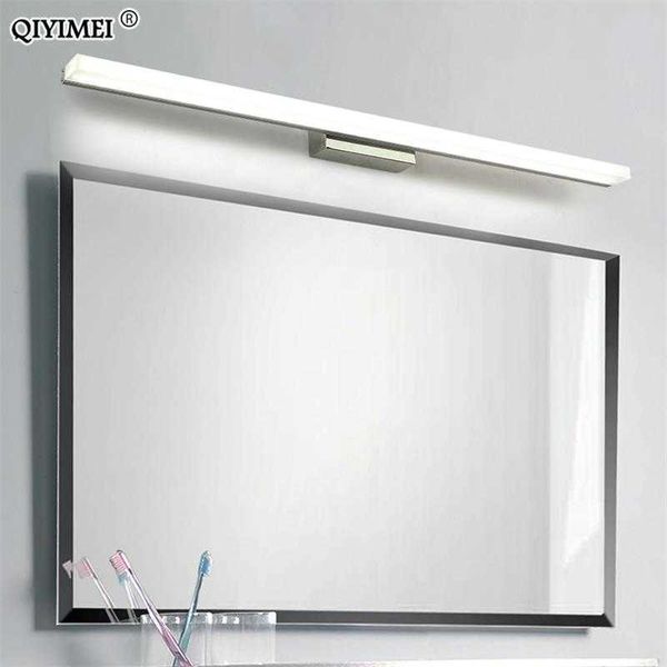 Image of ENM 716542891 led mirror light stainless steel ac85-265v modern wall lamp bathroom lights 40cm 60cm 80cm 100cm 120cm wall sconces apliques 210724