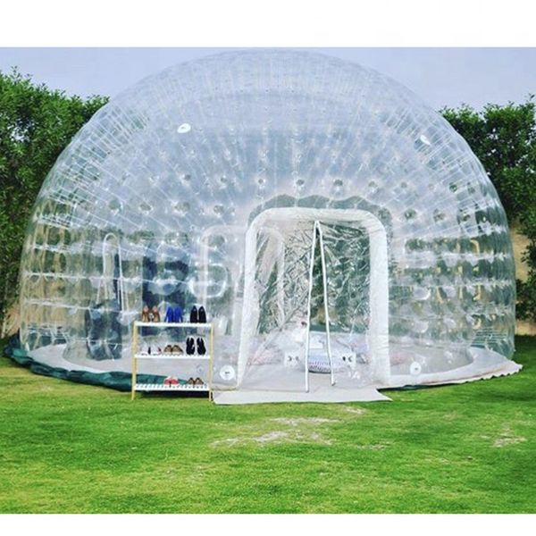 Image of ENM 723464120 outdoor airtight transparent inflatable dome tentcrystle bubble houseclear igloolawn event marquee for camping
