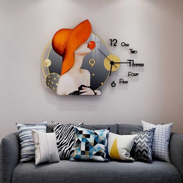 Image of ENM 730344206 wall clock diy 3d mirror stickers decoration salon living room modern design large home decor interiors kitchen watches clocks 210930