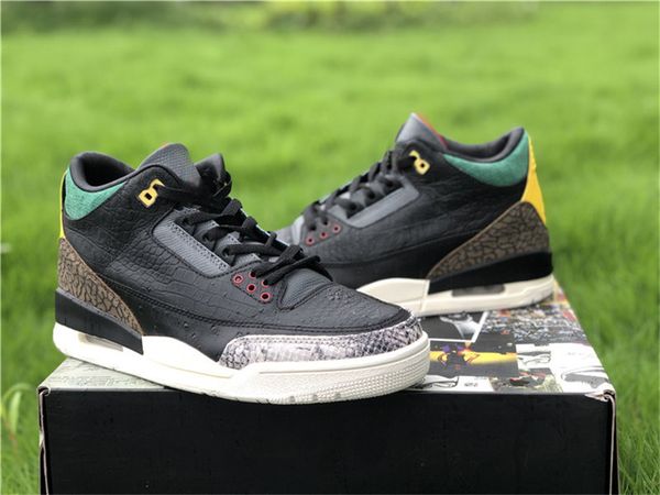 Image of ENSP 682181533 authentic air 3 se animal instinct 20 black white gorge green zoo snake crocodile outdoor shoes sneakers sports with original box