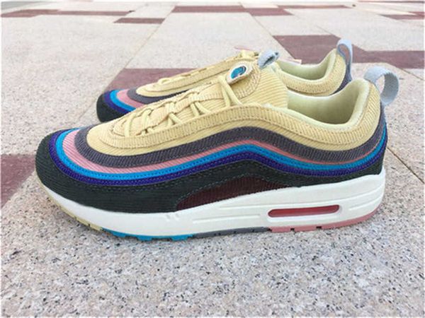 Image of ENSP 710208214 2022 release authentic sean wotherspoon x 1/97 vf sw mens outdoor shoes trainers lemon corduroy rainbow sports sneakers with original box