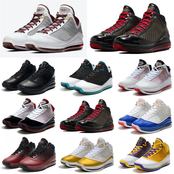 Image of ENSP 729460827 2022 lebrons 7 men outdoor shoes 7s vii lakers red carpet varsity bred king equalit mvp james fairfax china moon white gold maroon sneakers