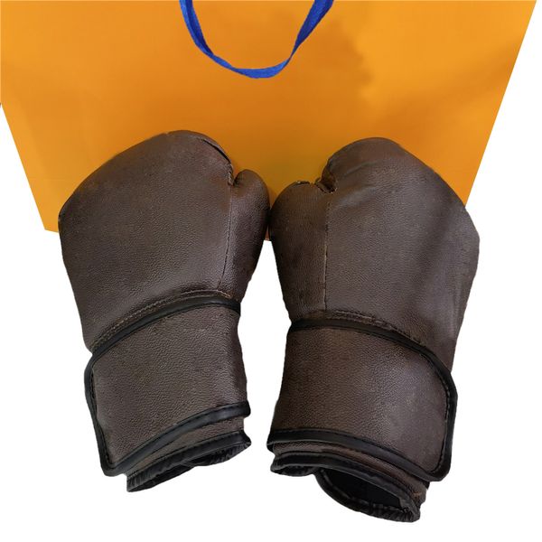 Image of ENSP 759020696 ilivi monogram leather boxing gloves limited edition vintage retro style size playing sandbags parry mens womens fight training sanda muay t