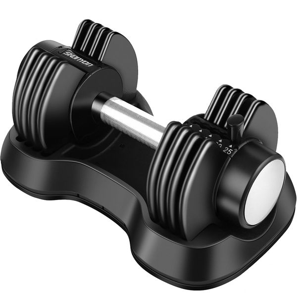 Image of ENSP 846174139 adjustable dumbbell barbell 25 lbs weight with handle and weight plate for gym and home single