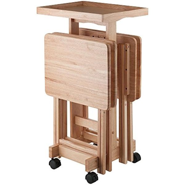 Image of ENSP 849613255 winsome isabelle 6 piece snack table set natural 19 69x15 91x36 22 king camp chair
