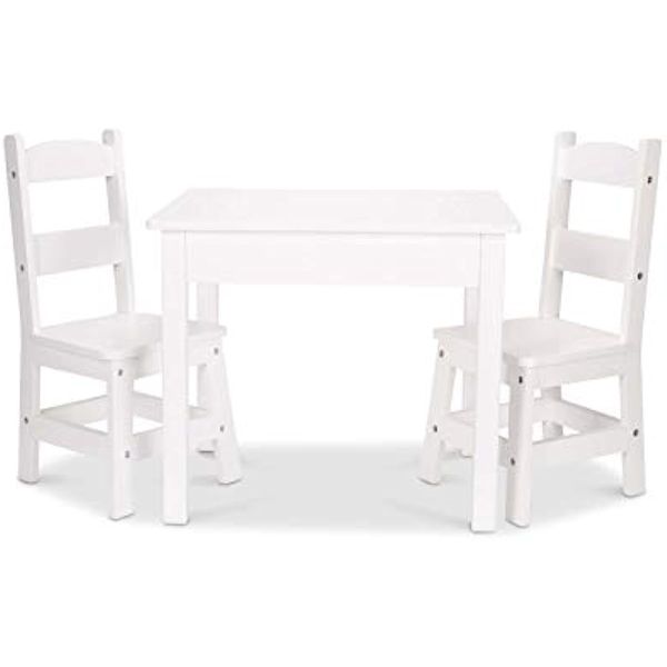 Image of ENSP 849914090 melissa doug wooden table chairs white