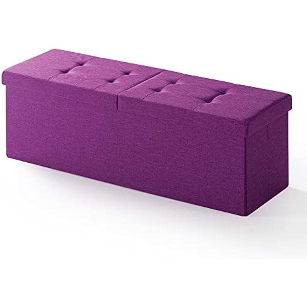 Image of ENSP 850494007 otto & ben folding box chest upholstered tufted ottomans 45 purple king camp chair
