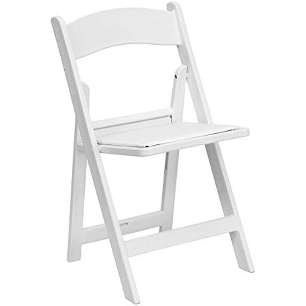 Image of ENSP 850800810 flash furniture hercules series folding chair white resin 2 pack 1000lb weight capacity comfortable event chair light weight folding chair