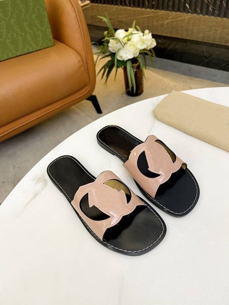Image of ENSP 856017890 2023 fashion beach shoes leather women&#039s slippers summer luxury smooth women&#039s beach sandals party weddin gggity slippers k641