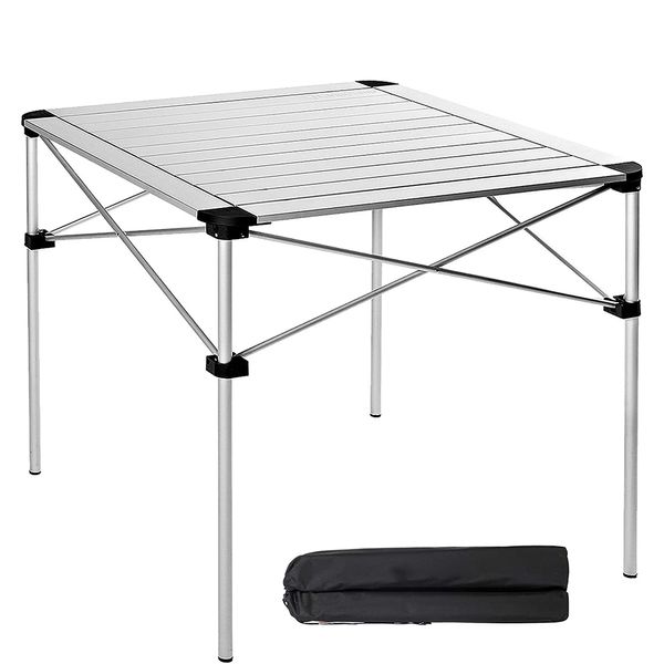 Image of ENSP 858308760 square silver camp table aluminium camping table