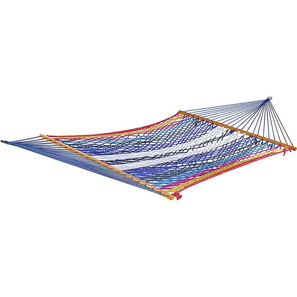 Image of ENSP 860333931 bh-409m 60&quot wide multi-color rope hammock spreader bars backyard camp hammock