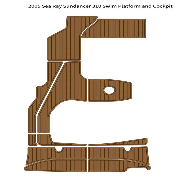 Image of ENSP 864614313 2005 sea ray sundancer 310 swim platform cockpit pad boat eva foam teak floor