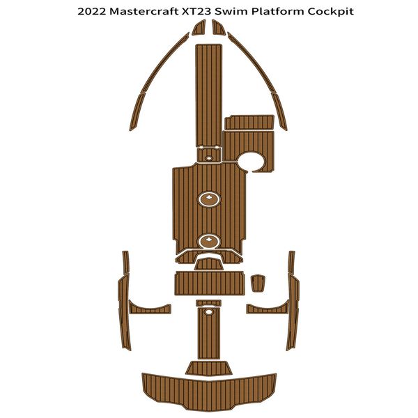 Image of ENSP 866512888 2022 mastercraft xt23 swim platform cockpit pad boat eva foam teak floor mat