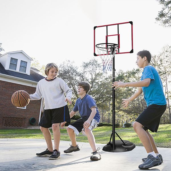 Image of ENSP 872780826 portable basketball hoop system stand height adjustable 75ft - 92ft with 32 inch backboard and wheels for youth adults indoor outdoor bask