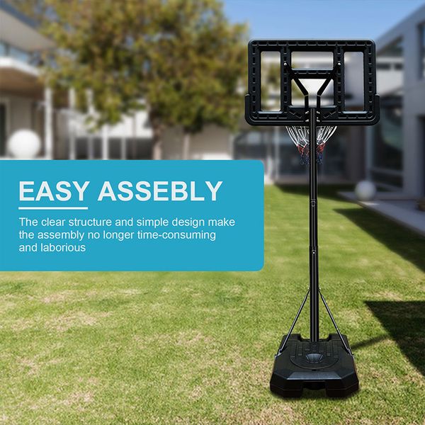 Image of ENSP 874898061 portable basketball hoop height adjustable basketball hoop stand 66ft - 10ft with 44 inch backboard and wheels for adults teens outdoor ind