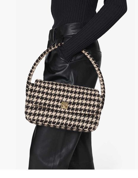 Image of ENSP 888977991 23anines&bings nico french stick bag women fashion luxury pattern underarm bag wool handbag tote shoulder bags
