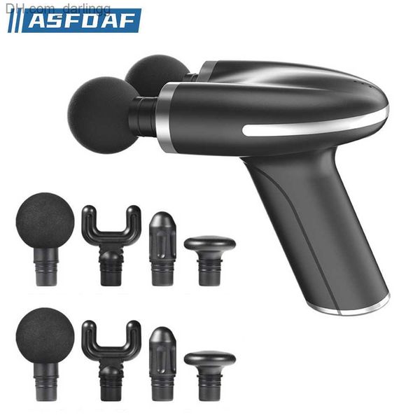 Image of ENSP 898320879 massage gun asfdaf portable 2 heads mini massage gun percussion pistol massager for body neck deep tissue muscle relaxation gout pain relief