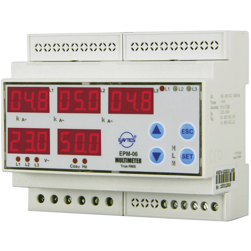Image of ENTES EPM-06CS-DIN Voltage current frequency operating hours Total Hours