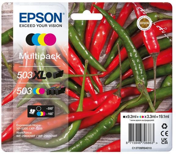 Image of EPSON ink bar Multipack "Chilli" 4-colours 503XL Black / 503 CMY Ink ČB 550 BAR 165 stran PL ID 387985