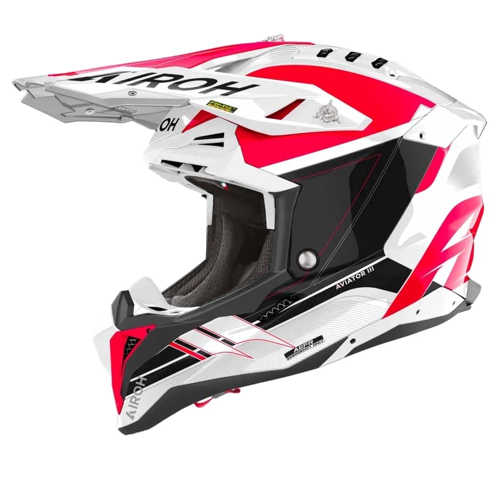 Image of EU Airoh Aviator 3 Saber Red Offroad Helmet Taille L