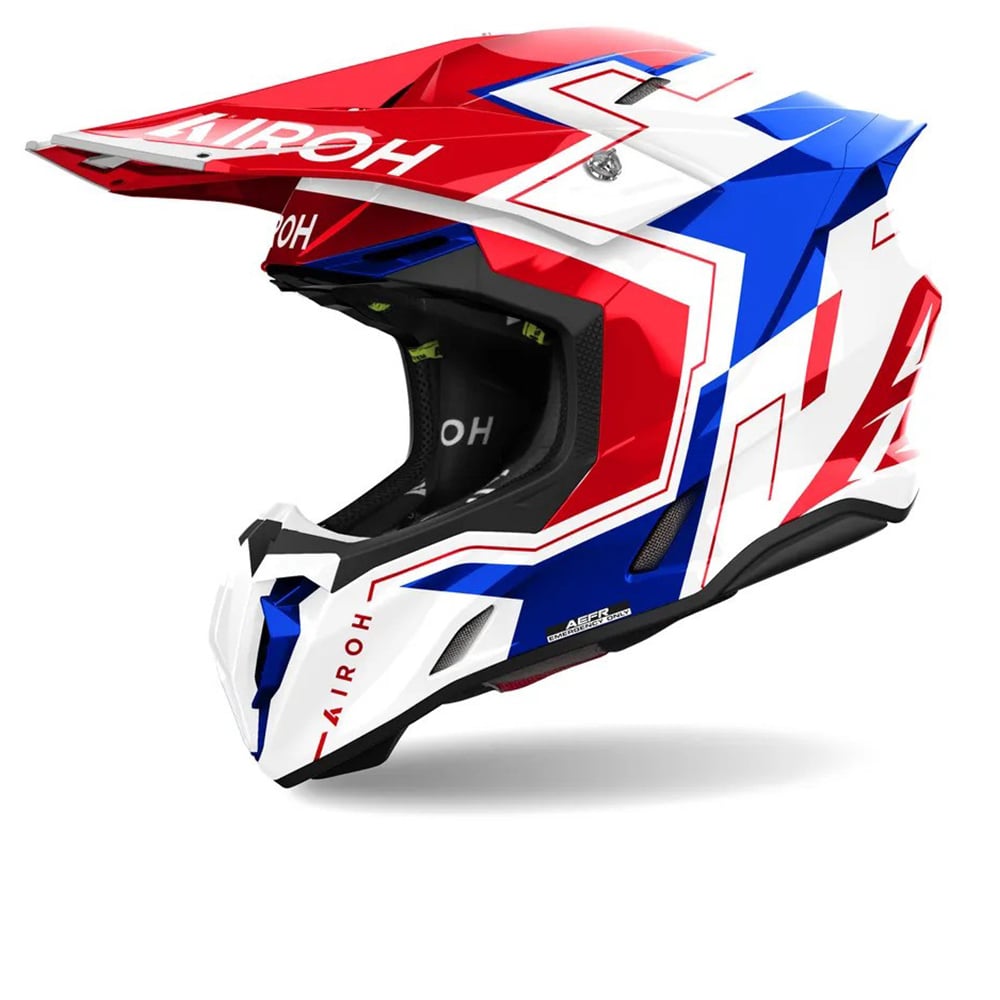Image of EU Airoh Twist 3 Dizzy Blue Red Offroad Helmet Taille XL