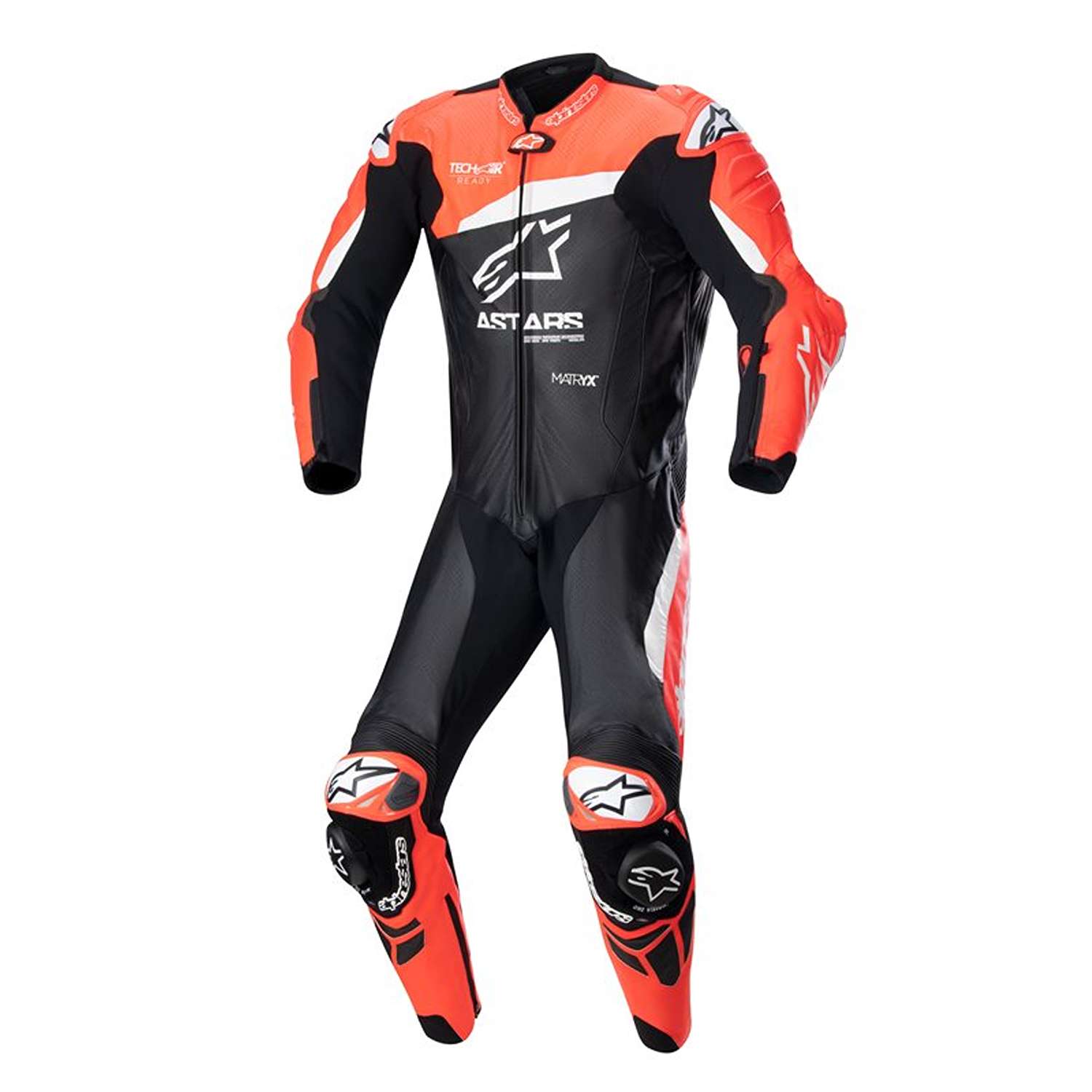 Image of EU Alpinestars Gp Plus V4 1Pc Leather Suit Black Red Fluo White Taille 46