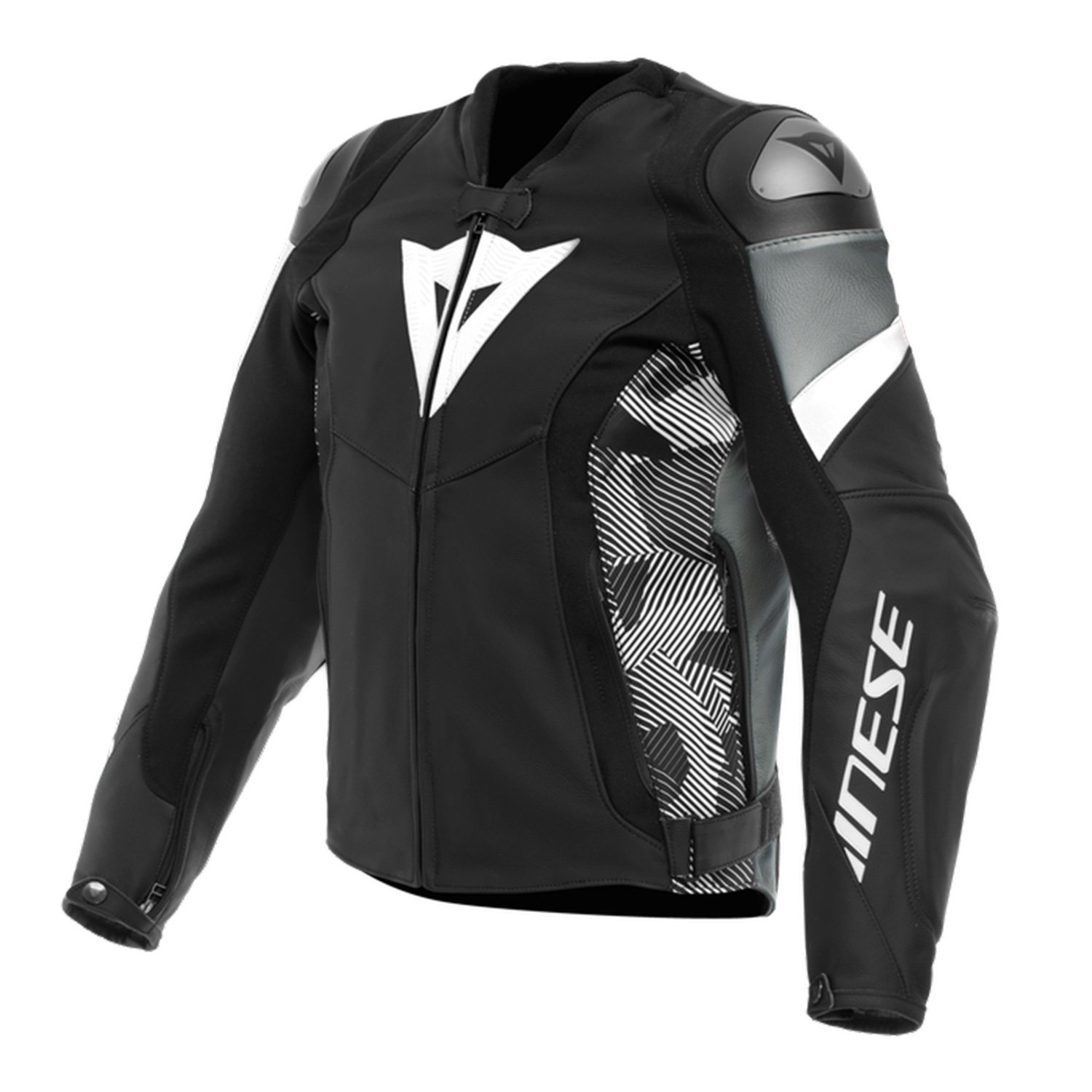Image of EU Dainese Avro 5 Leather Noir Blanc Anthracite Blouson Taille 50