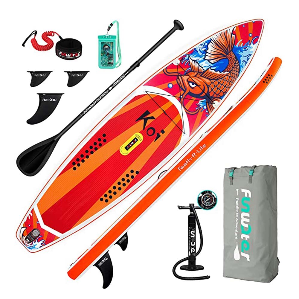 Image of [EU Direct] FunWater Inflatable Stand Up Paddle Board 350 x 84 x 15 cm Complete Accessories Inflatable Paddle Board With
